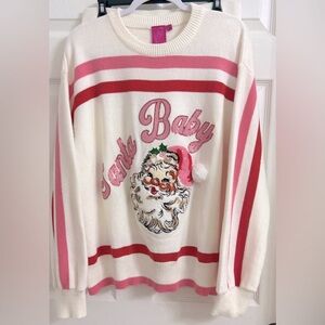 Queen of Sparkles Vintage Santa Baby Sweater and Skirt Set